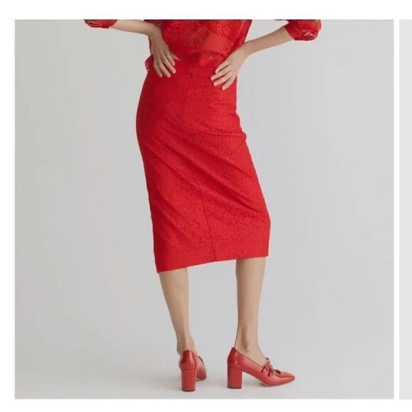 J Crew Side-slit Lace Pencil Skirt NWT - Picture 3 of 6